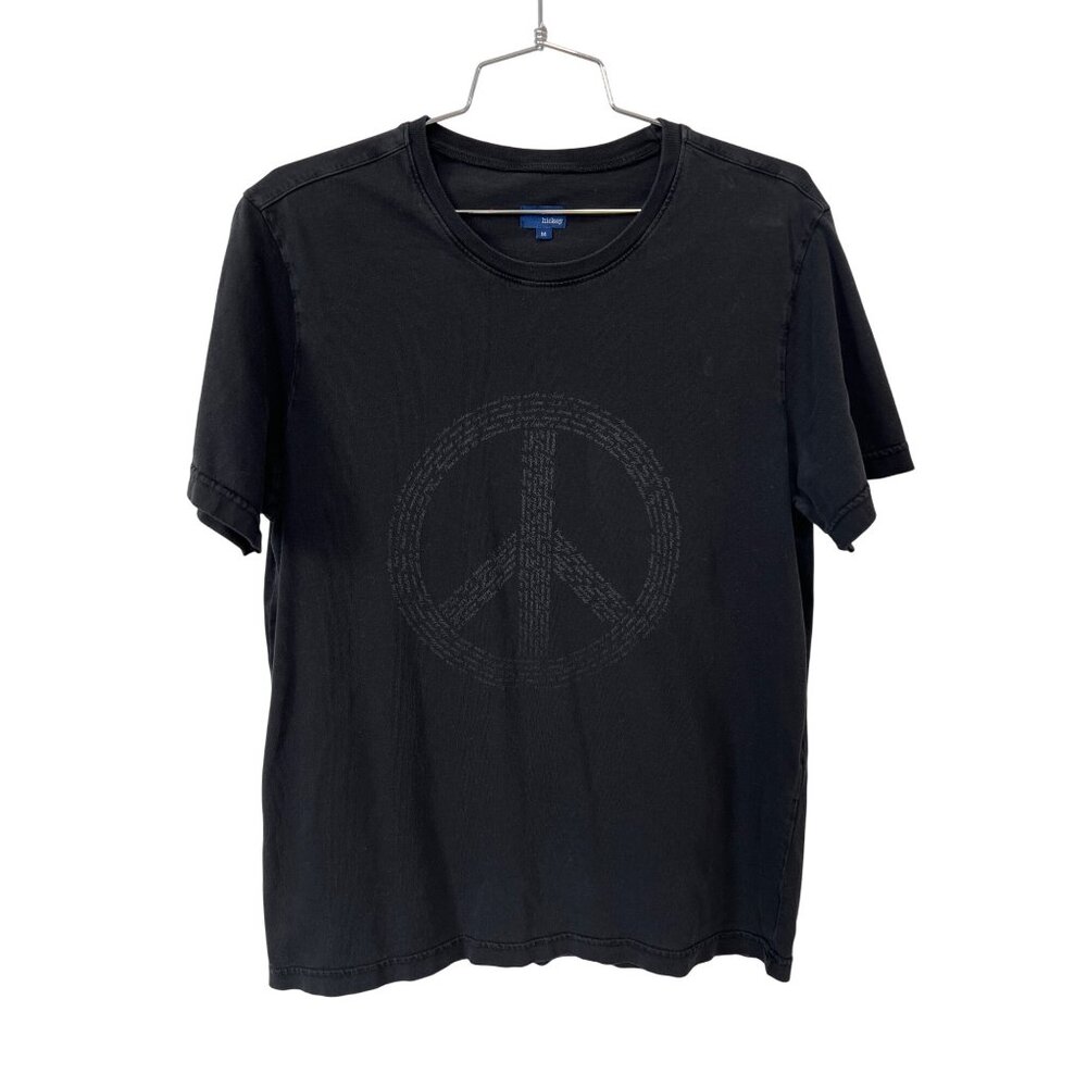 Hickey Peace Graphic Tee Size Medium Crewneck Short Sleeve Black Everyday Wear